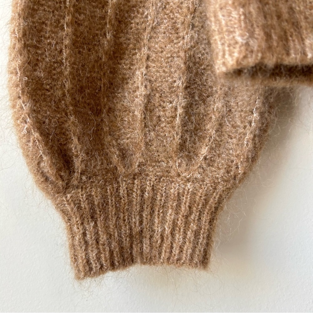 Sezane Camille Cardigan Womens Sweater Sz XS Camel French Vibes Soft Cozy Comfy - Picture 5 of 12
